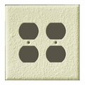Can-Am Supply InvisiPlate Outlet Plate, 5 in L, 5 in W, 2 -Gang, Polypropylene, Orange Peel Texture OP-P-2